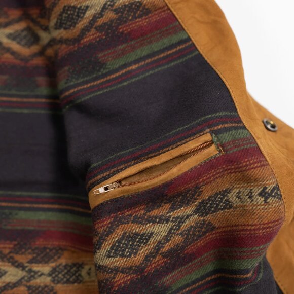 Mens Iron & Resin Ojai Goat Suede Jacket Cognac Brown XL NWT Flannel Lined - Picture 8 of 10